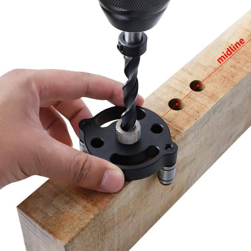6/8/10mm Vertical Pocket Hole Jig Self Centering Dowelling Jig Hole Puncher Locator Drill Guide for Woodworking Carpentry Tools