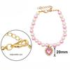 Pet pearl necklace, heart, crystal pendant, cat collar, puppy, teddy bear, cute neck decoration, cat gift, dog gift