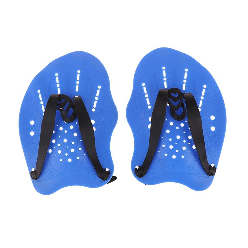 1 Pair Swimming Training Paddles Swim Hand Paddles Snorkeling Diving Gloves Fin Flipper Sports Silicone Palm Adjustable Straps