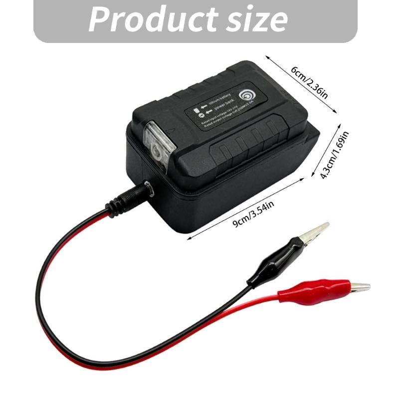 Tragbarer Batterieadapter für DW 21V Akku mit Klemmenkabel, USB USB C und Gleichstromausgang, Arbeitslichtunterstützung für Notstromversorgung