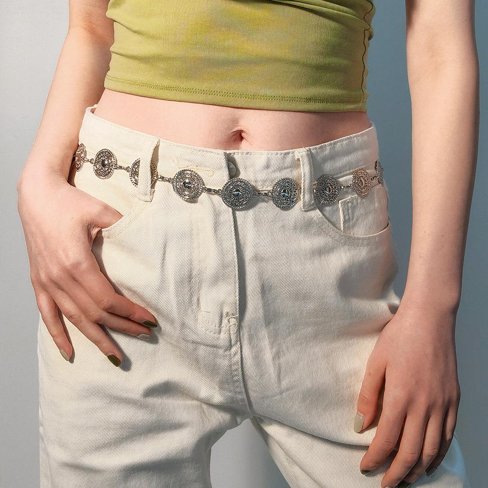 

Богемный Этнический Металлический Пояс-Цепочка на Талию Высокого Класса для Женщин - Ретро, Универсальный Модный Аксессуар