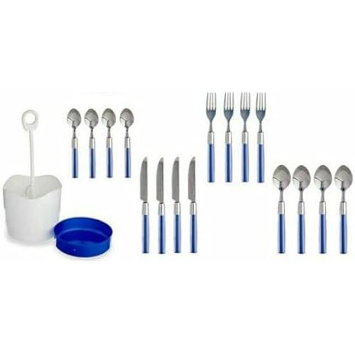 Set de Couverts - Kinvara - 8 unités - Plastique - Inox - Bleu