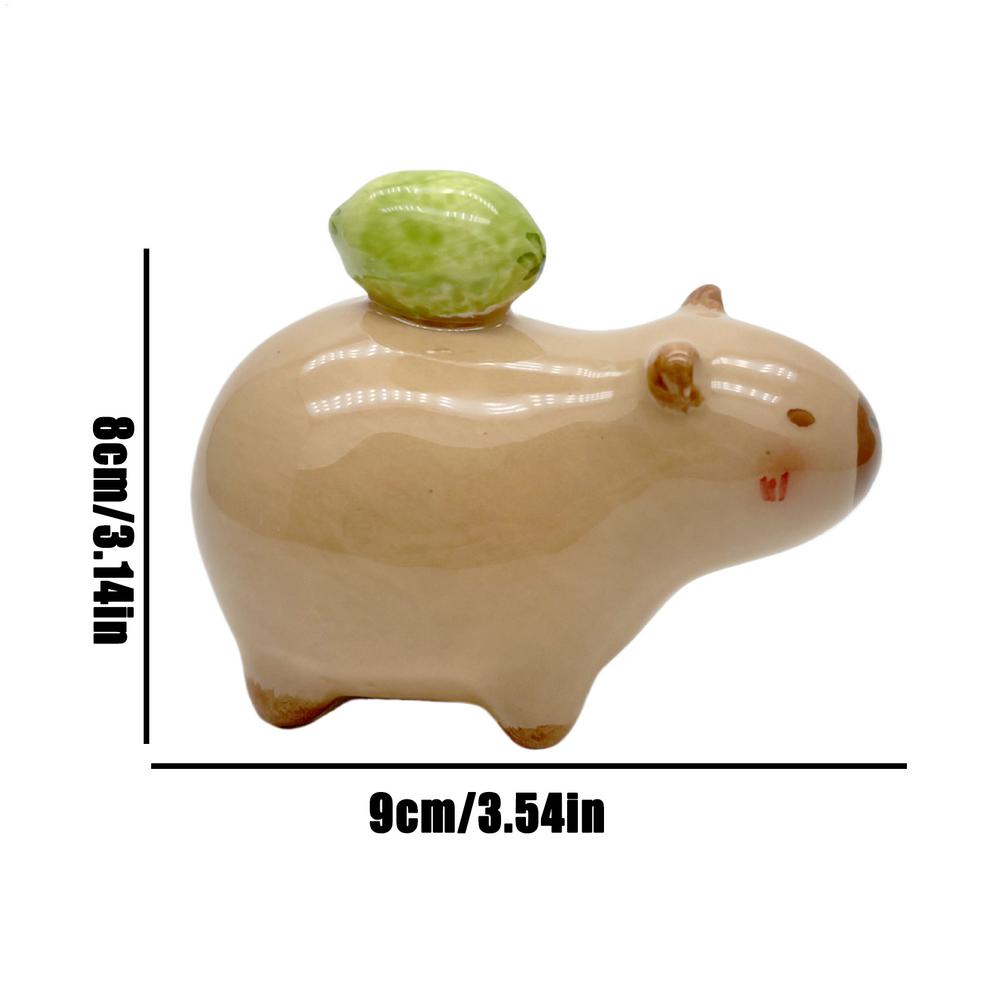 

Мини Фигурки Капибары Миниатюрные Фигурки Капибары для Стола Милые Коллекционные Игрушки Настольная Статуэтка Для Шкафов Книжных Полок Рабочего Стола зелёный