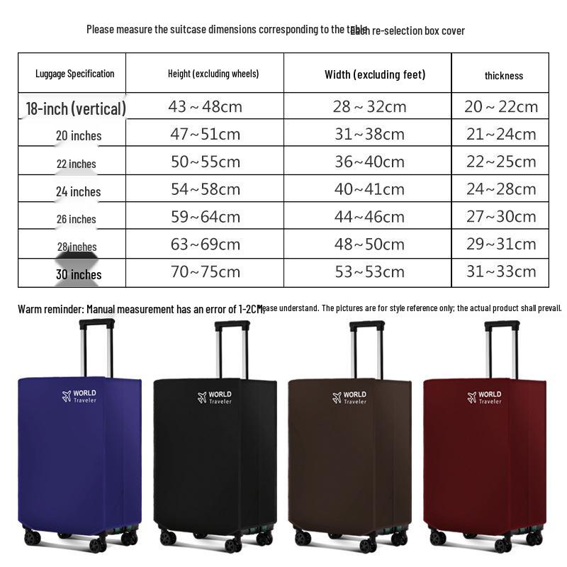 Adjustable Thickened Travel Suitcase Protective Cover - Non-Woven Leather Dust Cover for Trolley Cases, Available In Stock