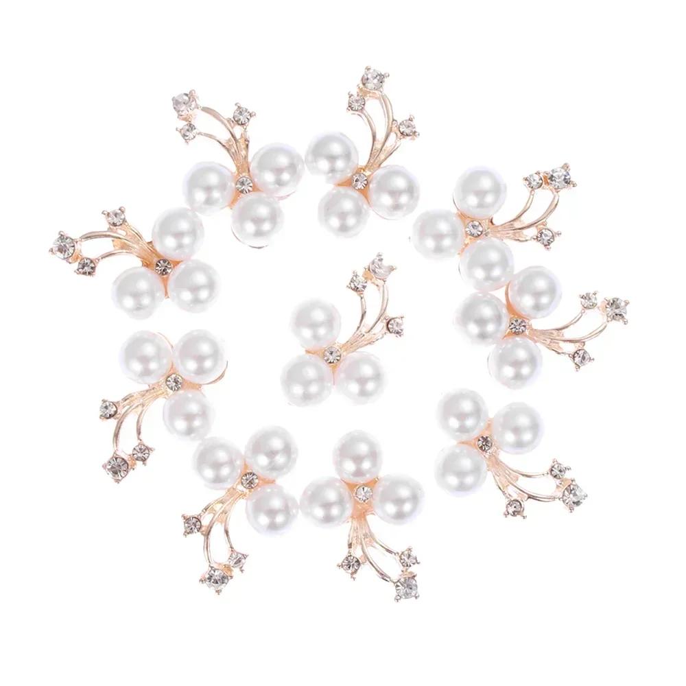 Boutons Strass Fleur 25 mm Bouton Perle Vêtements DIY Alliage Diamant Cryustal Accessoires Noeud Vêtement Décoratif Couture