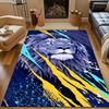 Majestic Blue Lion with Neon Streaks Patterned carpet, non slip mat suitable for living room and bedroom sofas