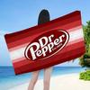 Boissons gazeuses marque Dr P-Pepper Serviette de plage Serviettes de bain colorées pour fille Microfibre Séchage rapide Personnalisé Sable Spa Salle de sport Piscine