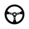 Fortune D1 SPEC DEEP70 Buckskin Deep Cone Steering Wheel, 35mm Diameter, Red Stitching, DSC-70350BSRE