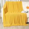 OEING Knitted Tassel Throw Blanket