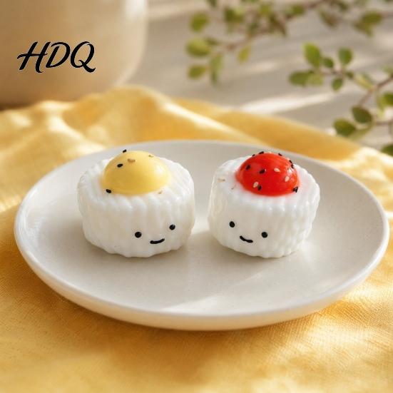 Slow Rebound Stress Ball Yolk Rice Squeeze Toy, Smiling Cartoon Dumpling Adults Relaxation Toy Relief Fake Food Sensory Tension Release