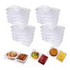 20pcs Double Layer Condiment Containers with Lids, Disposable Double Layer Snack Containers, Portion Cups, Reusable Plastic Snack Containers