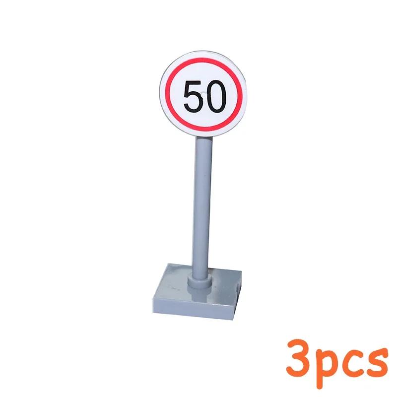 Non-Toxic Moc City Traffic Road Signs Signal Light Building Block Bike Bicycle Scooter Motorcycle Vehicle Scene Construction Accessories