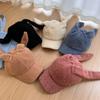 Lamb Wool Baseball Cap Women's Autumn and Winter Cute Rabbit Ears Versatile Face Small Plush Warm Cap