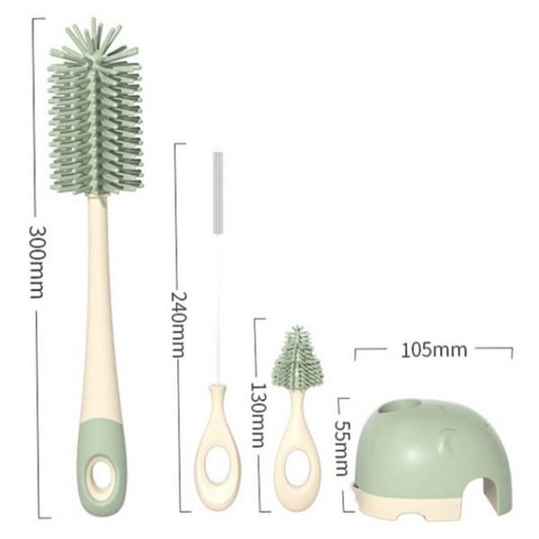 Set perie + suport din silicon Jolly Life, verde, 1 set