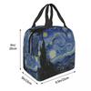Noche estrellada (Vincent Van Gogh) Bolsa de Almuerzo Térmica para Mujeres Niños Cajas de Comida Portátiles Fiambrera Térmica Bolso Tote
