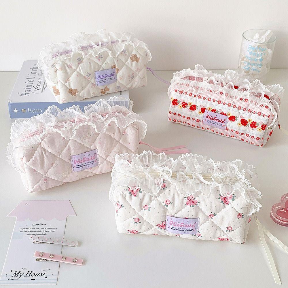 Large Capacity Cosmetic Bag Zipper Closure Pencil Case Fashion Travel Toiletry Bag Travel Use