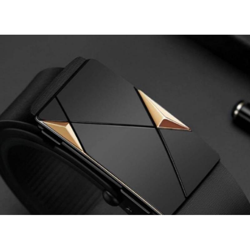 

Стильные мужские ремни из искусственной кожи для повседневной жизни, отдыха, вечеринок, фестивалей, работы и бизнеса с автоматической пряжкой 130cm золотой