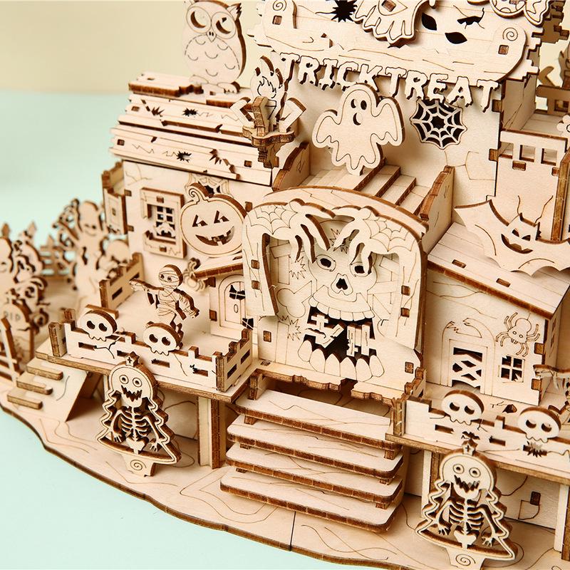 Haunted House Wooden Jigsaw Puzzles - Educational Toys for Kids