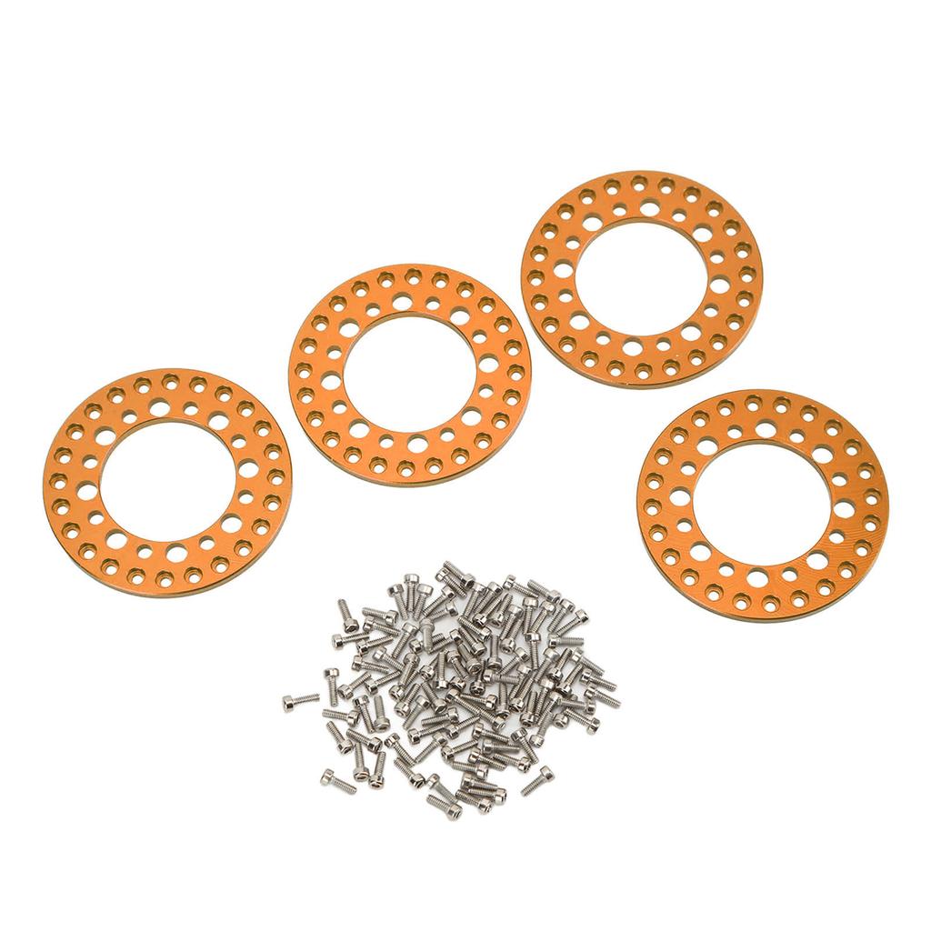 4Pcs 1.9in Wheel Outer Rings Rims Increase Stability CNC Machining Aluminum Alloy RC Wheel Outer Rings Rims for 1Celsius10 RC