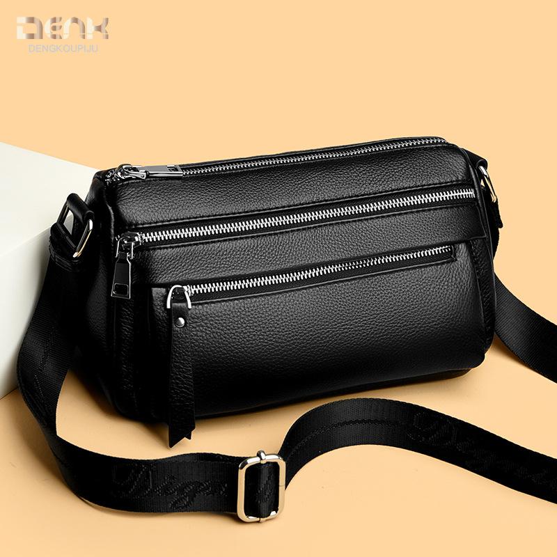 Genuine Leather Women's Bag Fashionable Casual Single-shoulder Crossbody Bag Cowhide Small Square Bag