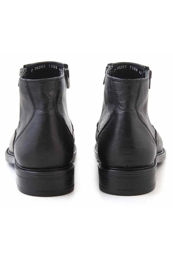 Men's Fashion Genuine Leather Flat Heeled Booties Double Zipper Classic Boots Shoes