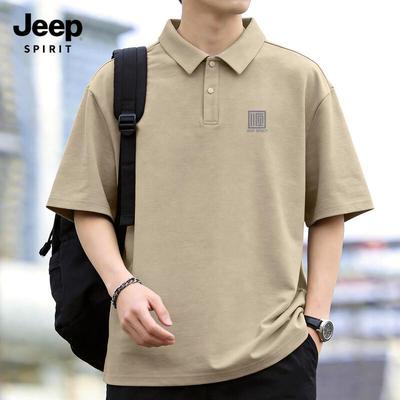 JEEP SPIRIT Men's Quick-Dry Ice Silk Loose Fit Polo Shirt