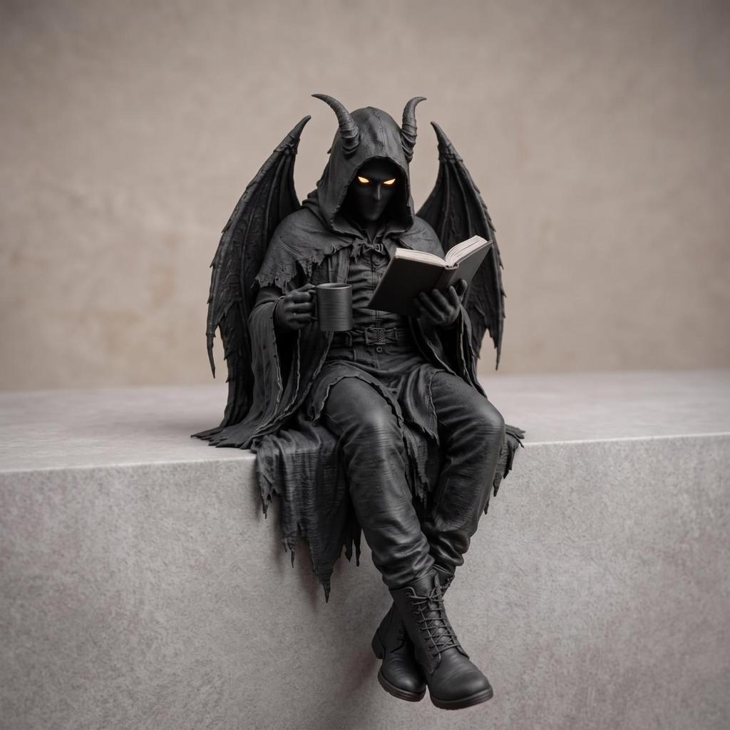 Character Figurine Gothic Statue Charming for Desk, Home Library, Collectors