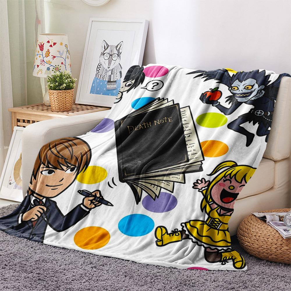 1PC Death Note Patterned Flannel Blanket Suitable For All Seasons For Home Decor Warmth And Comfort Gifts Holiday Present