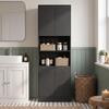 170 cm Tall Kitchen Cupboard Soft-Close Hinges Black Wood Effect