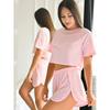 European and American Cross-border Spring/summer New Women's Top + Shorts Two-piece Set