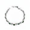 Geometric Zircon Oval Elegant Bracelet For Women With Cubic Brass Jewelry Gift