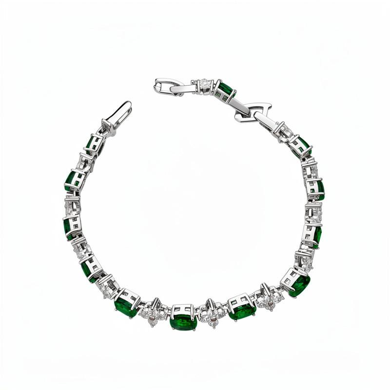 Geometric Zircon Oval Elegant Bracelet For Women With Cubic Brass Jewelry Gift