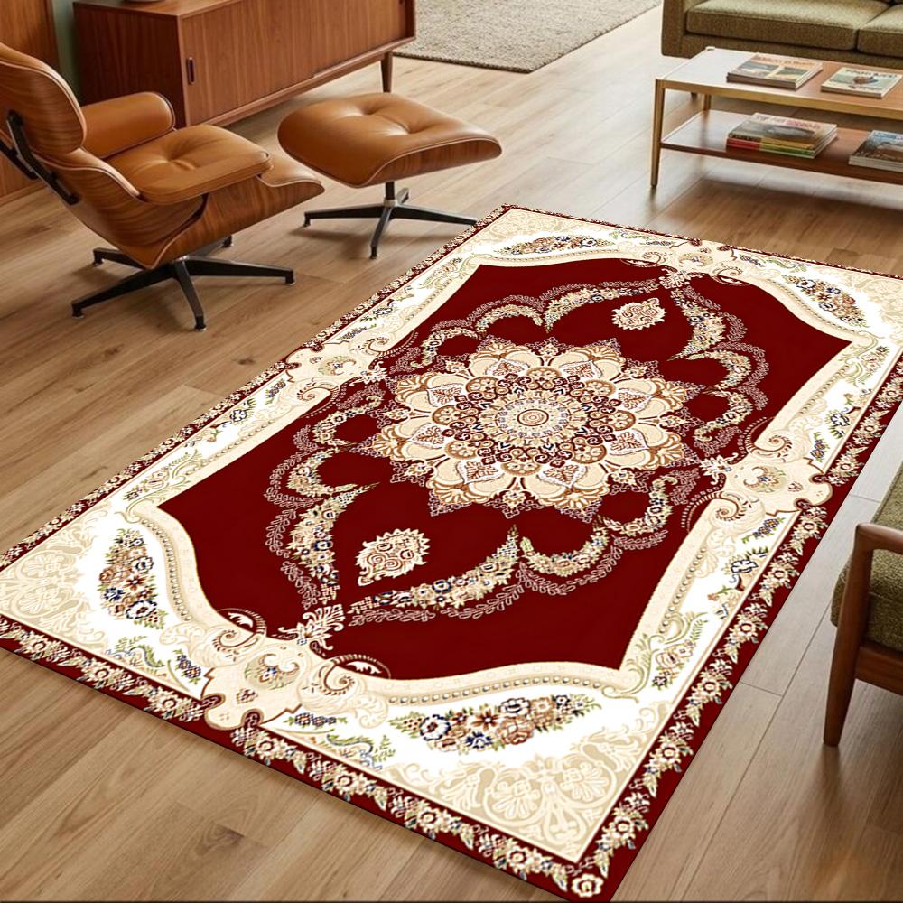 Elegant Floral Pattern Design Non-Slip Home Carpet Design for Office Decor Living Room Bedroom Gift