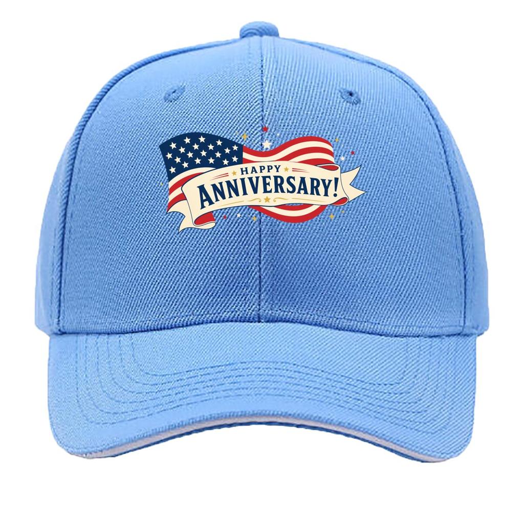 Patriotic Ribbon Stars Anniversary G Sandwich Baseball Cap Sun Cap Outdoor Workouts Hat