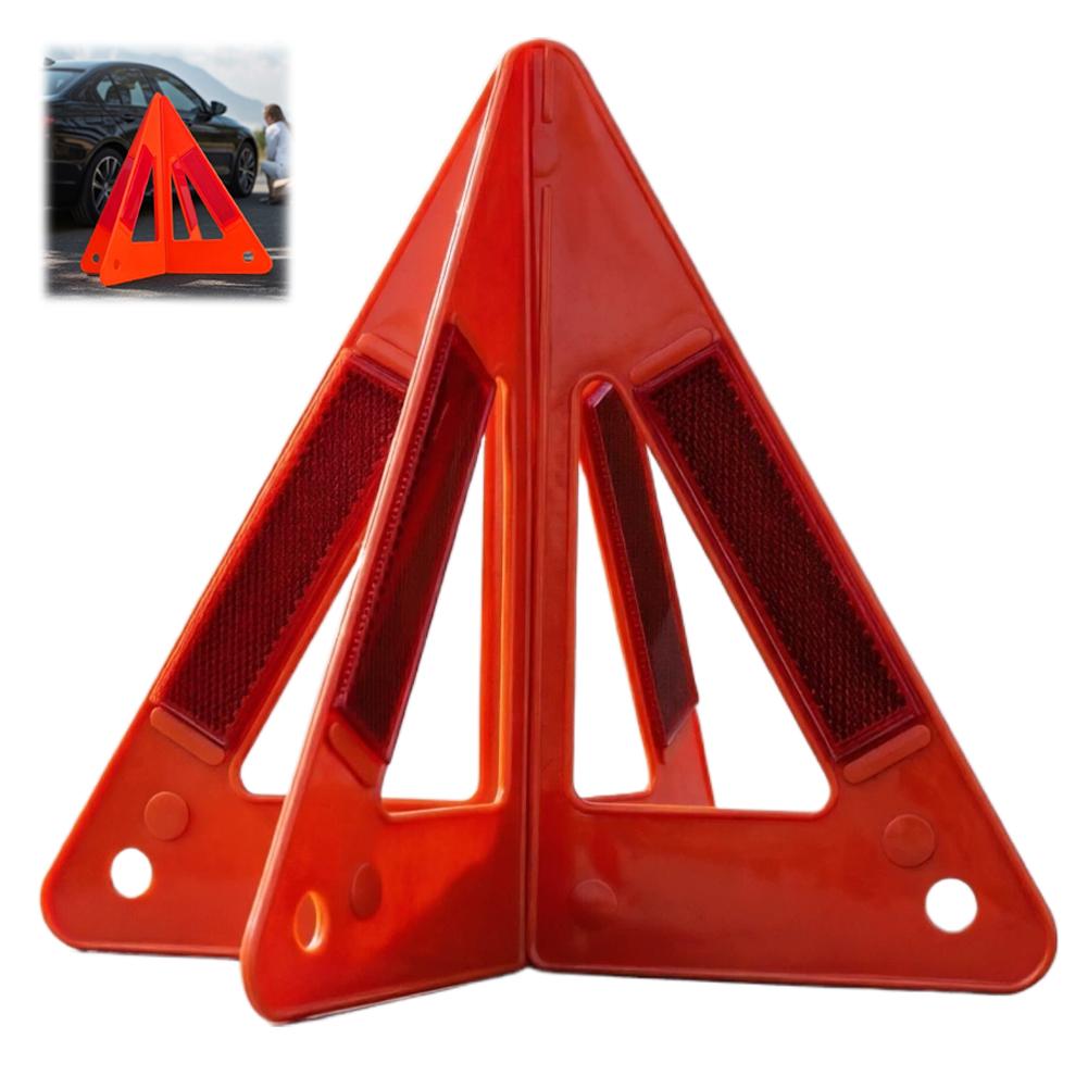Portable Car Emergency Breakdown Warning Triangle Reflective Safety Hazard Foldable Solid Standing Tripod Road Emergency Standby