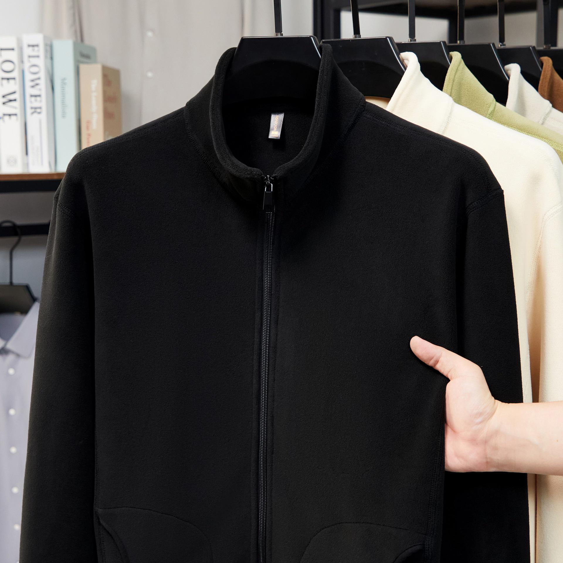 

2025 Men s Winter Fleece Stand Collar Zip-Up Hoodie Jacket 4XL