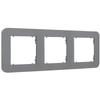 Triple frame for Karlik mini switches and sockets, rounded, matt gray 27MRTZ-3