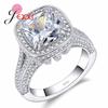 Sterling Silver Color Cubic Zirconia Rings for Women Anillos Mujer Ring Female Wedding Bijouterie Masculino Vintage Jewelry