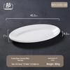 Melamine White Oval Fish Plate – Thickened Imitation Porcelain, 16-inch Large for Hotels