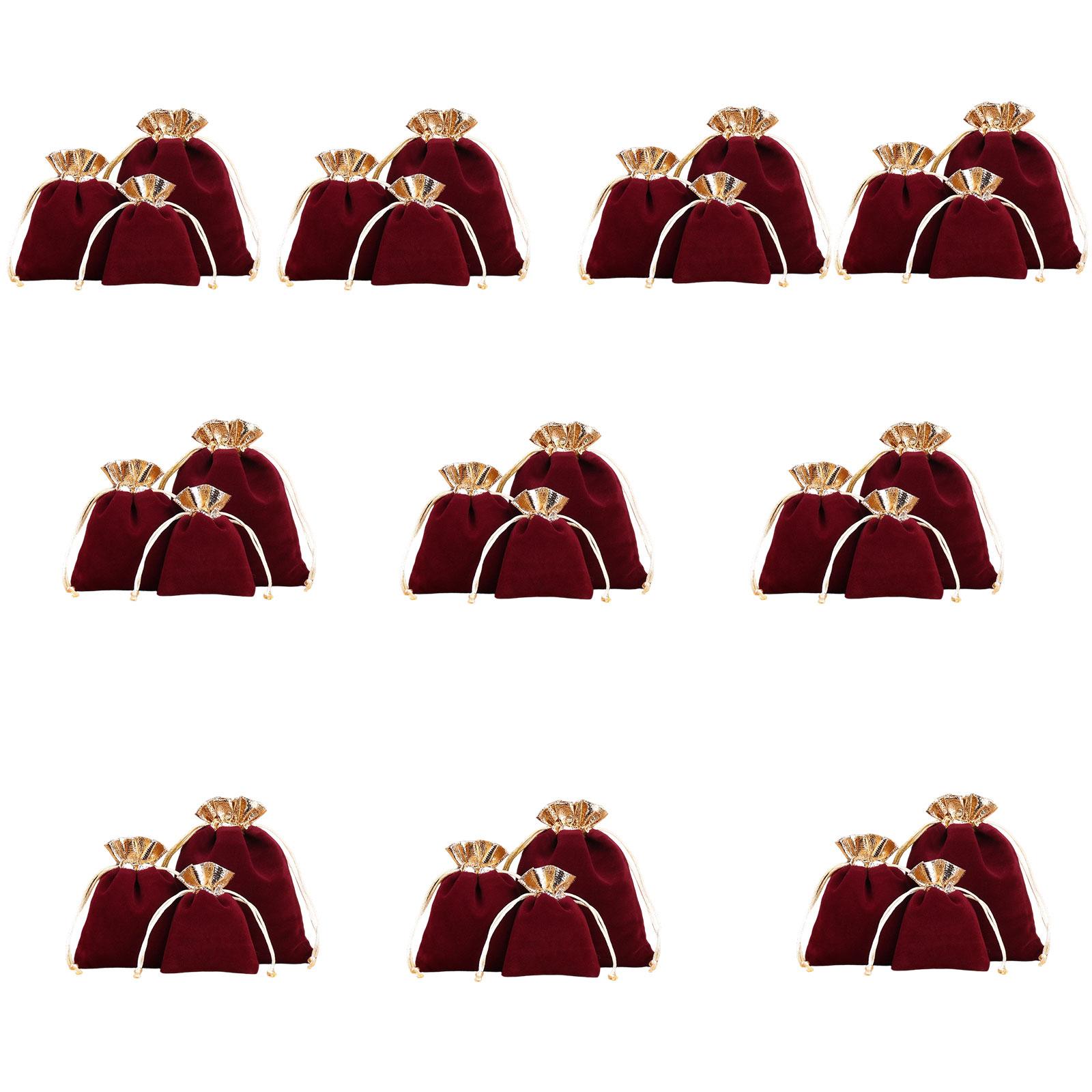 

Compact Lightweight Velvety Storage Solution Drawstring Bag for Jewelry Protections and Organization On the Go or At Home кларет