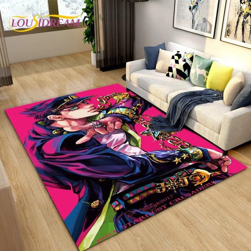 Jojo's Bizarre Adventure Anime-Teppich, Teppich für Wohnzimmer, Schlafzimmer, Sofa, Fußmatte, Dekoration, rutschfeste Bodenmatte für Kinderspiele