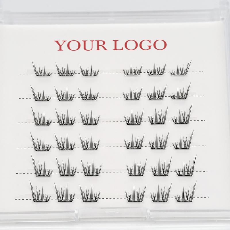Custom Logo Wispy Individual Cluster Lashes 20D 30D 40D Individual Segmented DIY Lash Extensions Kit Fluffy Cluster Lashes