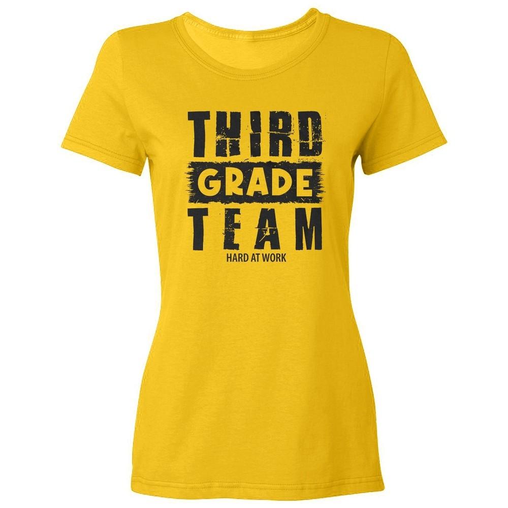 Third Grade Team Hard at Work - School Pride Design Ladies  Crewneck T-Shirt Unisex T-Shirt XXL