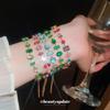 Exquisite French Geometric Zircon Bracelet: Colorful, Luxurious & Fashionable Niche Jewelry