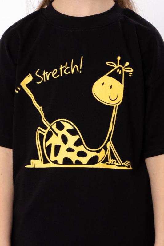 Girls' T-Shirt – Giraffe Print with "Stretch", Summer 6414-001-33-5-4 HC