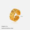 Luxury 18K Gold 316L Stainless Steel Open Adjustable Ring For Women Premium Tarnish Free Titanium Steel Band Ring Jewelry