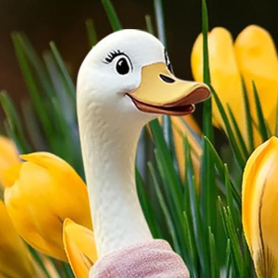 2 Pcs Duck Garden Stakes 2D Cartoon Duck Sign