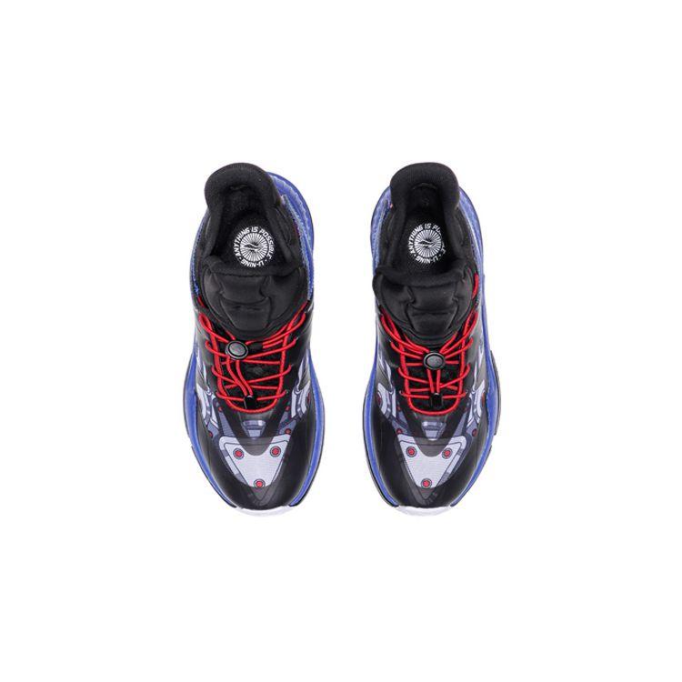 Li Ning Flying Falcon Non-Slip Wear-Resistant Mid-Top Basketball Shoes Kids Sneakers Black Blue Red YKBQ036-3