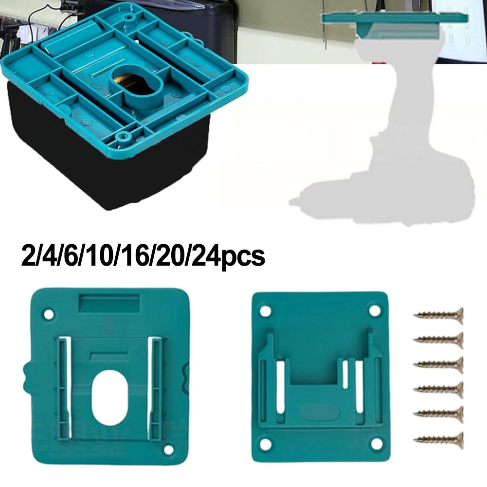 Mountable 18V Battery Holder Set for BL1815 BL1820 BL1830 BL1840 BL1850 BL1860 with Tool Storage Racks Easy Fit