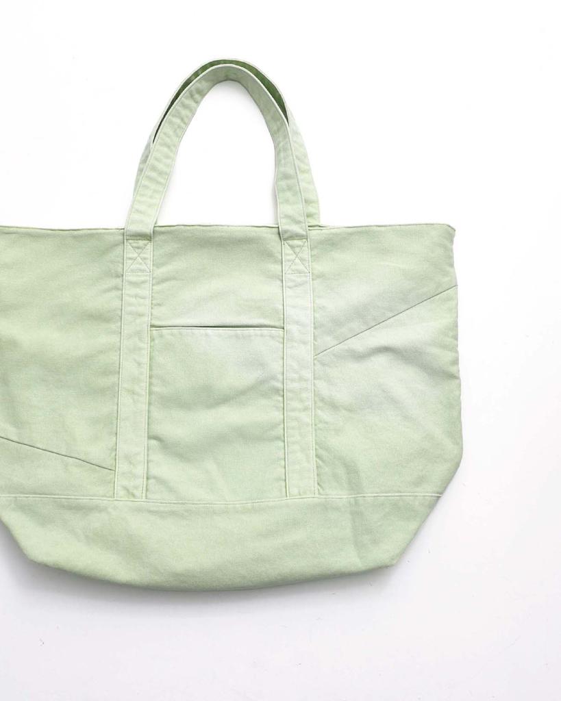 999Humanity Washed Canvas Big Tote Bag (Light Green)